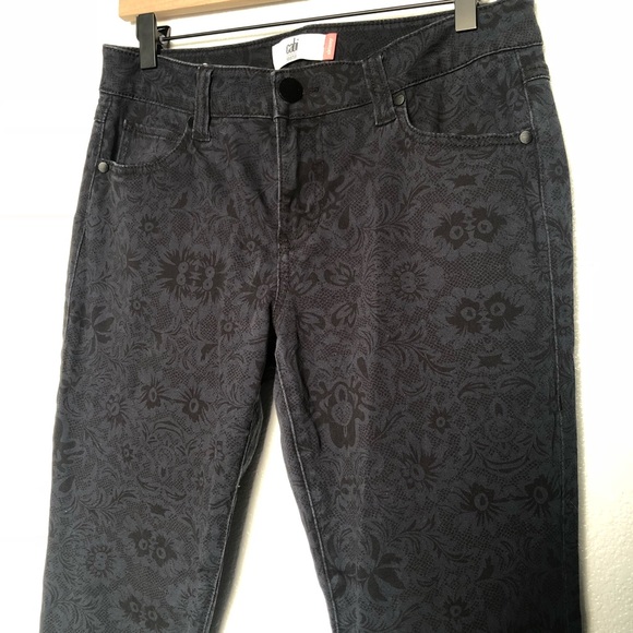 Cabi Floral Lace Print Skinny Jeans 3195 - Picture 3 of 10